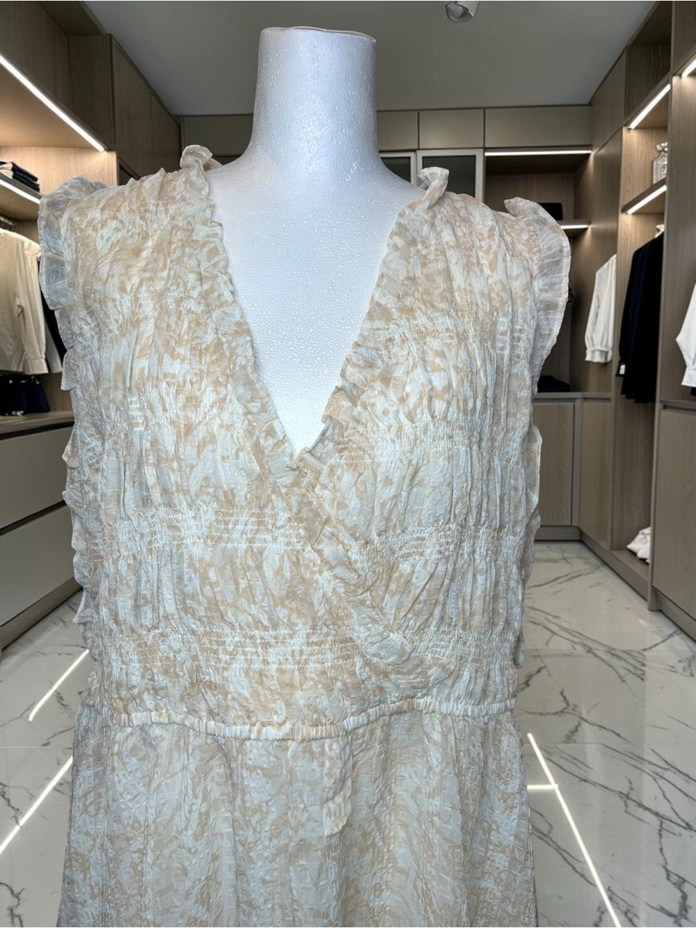 Torrid 2X Ruffle Surplice Blouse |
Cream Beige | Sheer Boho Flowy Top - Picture 3 of 12